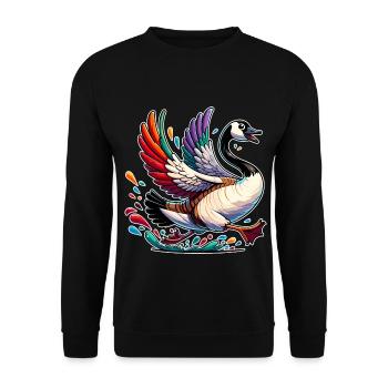 Beautiful Canadian Goose - Unisex Sweatshirt - black - Front - Alina (178cm) & Michal (187cm)