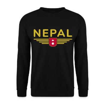 Nepal Design – Himalayan Adventure - Unisex Sweatshirt - black - Front - Alina (178cm) & Michal (187cm)