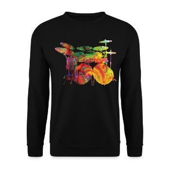 Drums - Unisex Sweatshirt - black - Front - Alina (178cm) & Michal (187cm)