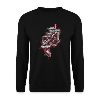 Hesse state: Hessens cities and municipalities - Unisex Sweatshirt - black - Front - Alina (178cm) & Michal (187cm)
