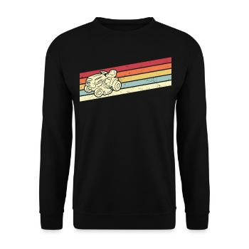 Rasenmäher Rasentraktor Aufsitzmäher Rasen mähen - Unisex Pullover - Schwarz - Vorne - Alina (178cm) & Michal (187cm)