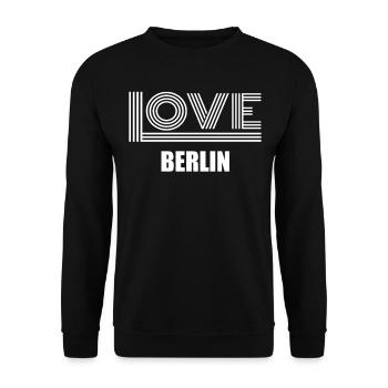 Liebe Berlin Neon Hauptstadt - Unisex Pullover - Schwarz - Vorne - Alina (178cm) & Michal (187cm)