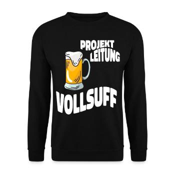 Projektleitung Vollsuff Vatertag Männerabend - Unisex Pullover - Schwarz - Vorne - Alina (178cm) & Michal (187cm)