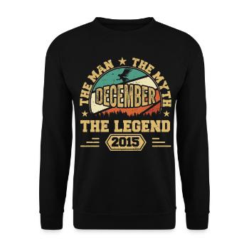 Décembre 2015 Anniversaire Décembre 2015 Cadeau - Sweat-shirt Unisexe - noir - Devant - Alina (178cm) & Michal (187cm)