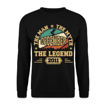 December 2011 Birthday December 2011 Gift - Unisex Sweatshirt - black - Front - Alina (178cm) & Michal (187cm)