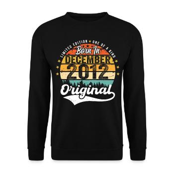 Original December 2012 Vintage Birthday 2012 - Unisex Sweatshirt - black - Front - Alina (178cm) & Michal (187cm)
