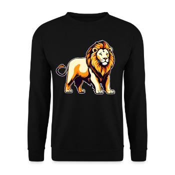 Proud lion in retro style - Unisex Sweatshirt - black - Front - Alina (178cm) & Michal (187cm)
