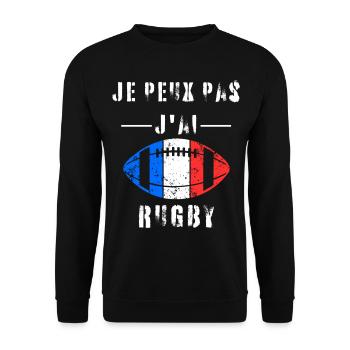 I Can't I Have Rugby - Rugby Player - Unisex Sweatshirt - black - Front - Alina (178cm) & Michal (187cm)