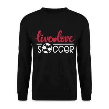 Cadeau de gardien de but de football live love - Sweat-shirt Unisexe - noir - Devant - Alina (178cm) & Michal (187cm)