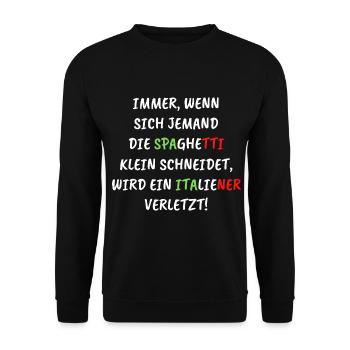 Spaghetti Italiener Italien - Unisex Pullover - Schwarz - Vorne - Alina (178cm) & Michal (187cm)