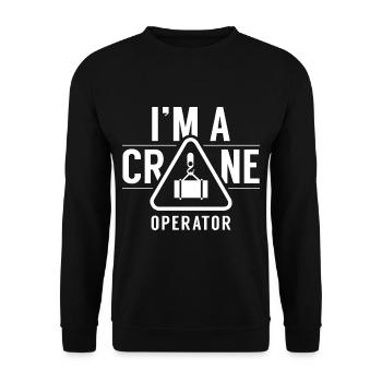 Ich Bin Ein Kranführer Kranfahrer Krane Kran - Unisex Pullover - Schwarz - Vorne - Alina (178cm) & Michal (187cm)
