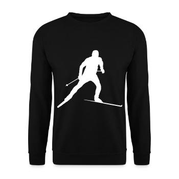 Ski Biathlet Langläufer Biathlon Langlauf - Unisex Pullover - Schwarz - Vorne - Alina (178cm) & Michal (187cm)