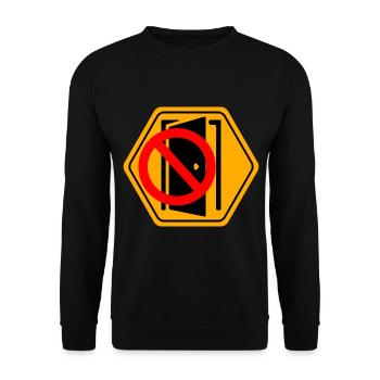 Tuer schliessen bitte | Tür schließen bitte - Unisex Pullover - Schwarz - Vorne - Alina (178cm) & Michal (187cm)