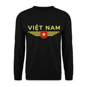 Vietnam Fan, Outfit T Shirt Design - Unisex Sweatshirt - black - Front - Alina (178cm) & Michal (187cm)
