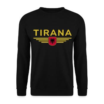 Tirana Design – Herz Albaniens - Unisex Pullover - Schwarz - Vorne - Alina (178cm) & Michal (187cm)