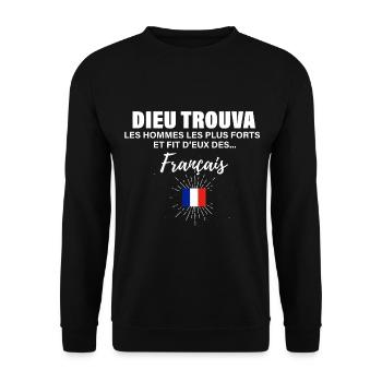 Français de Dieu - Sweat-shirt Unisexe - noir - Devant - Alina (178cm) & Michal (187cm)