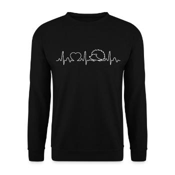 Igel Wald Tierliebhaber Herzschlag - Unisex Pullover - Schwarz - Vorne - Alina (178cm) & Michal (187cm)