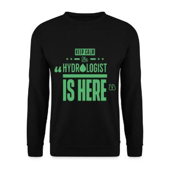 Bleib ruhig der Hydrologe ist hier Beruf Hydrologi - Sweat-shirt Unisexe - noir - Devant - Alina (178cm) & Michal (187cm)