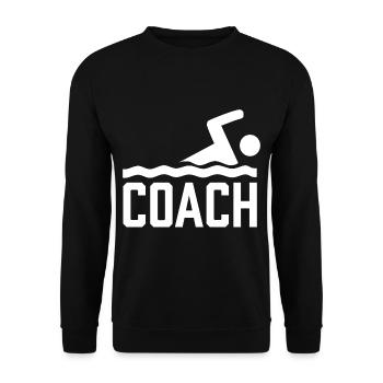 Schwimmtrainer Schwimmlehrer Schwimmen Schwimmkurs - Unisex Pullover - Schwarz - Vorne - Alina (178cm) & Michal (187cm)