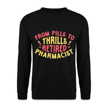 Pharmacien à la retraite, Pharmacie à la retraite - Sweat-shirt Unisexe - noir - Devant - Alina (178cm) & Michal (187cm)