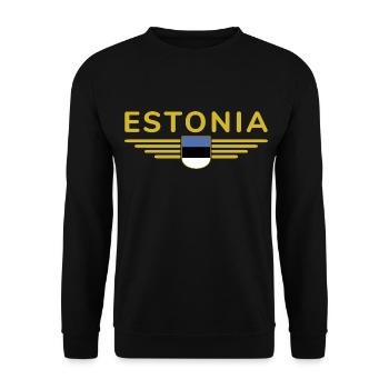 Estland T-Shirt – Für echte Fans - Unisex Pullover - Schwarz - Vorne - Alina (178cm) & Michal (187cm)