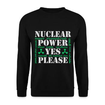L’énergie nucléaire, oui s’il vous plaît, l’énergie nucléaire - Sweat-shirt Unisexe - noir - Devant - Alina (178cm) & Michal (187cm)