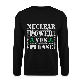 L’énergie nucléaire, oui s’il vous plaît, l’énergie nucléaire - Sweat-shirt Unisexe - noir - Devant - Alina (178cm) & Michal (187cm)