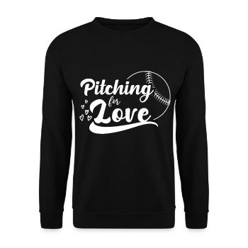 Baseball-Spieler 14. Februar Valentinstag-Geschenk - Unisex Pullover - Schwarz - Vorne - Alina (178cm) & Michal (187cm)