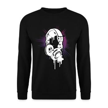 DJ Equalizer Electro Colors Musik Kopfhörer - Unisex Pullover - Schwarz - Vorne - Alina (178cm) & Michal (187cm)