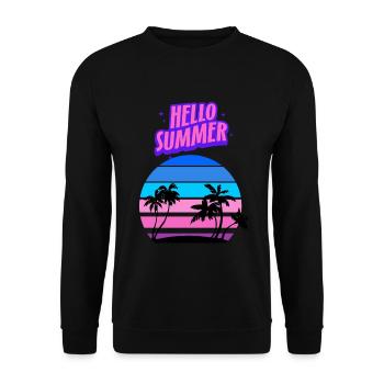 Hello Summer - Sweat-shirt Unisexe - noir - Devant - Alina (178cm) & Michal (187cm)