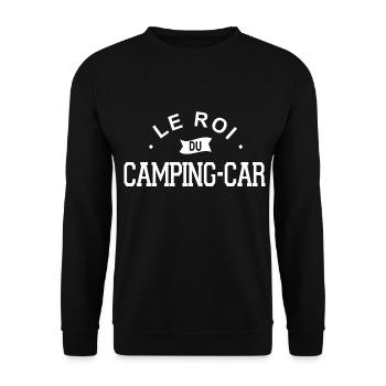 roi du camping car cadeau humour camping-car - Sweat-shirt Unisexe - noir - Devant - Alina (178cm) & Michal (187cm)