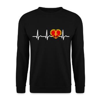 Heart Curve GDR, ECG, Pulse, Gift - Unisex Sweatshirt - black - Front - Alina (178cm) & Michal (187cm)