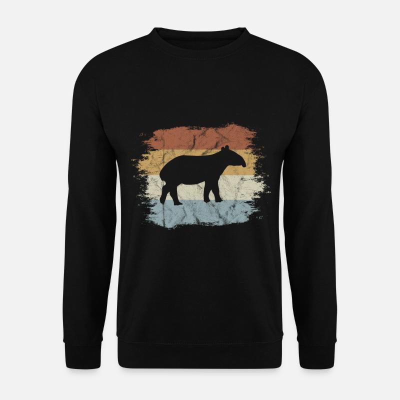 Vintage Retro Tapir Schabrackentapir 60er Geschenk - Unisex Pullover - Schwarz