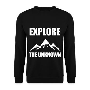 Explorez l’inconnu - Randonnée, Nature, Aventure - Sweat-shirt Unisexe - noir - Devant - Alina (178cm) & Michal (187cm)