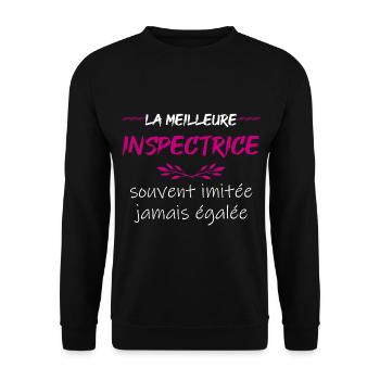 Cadeau pour inspectrice | la meilleure inspectrice - Sweat-shirt Unisexe - noir - Devant - Alina (178cm) & Michal (187cm)