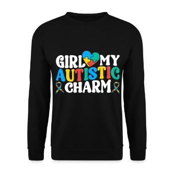 Drôle Autisme Neurodiversité Autiste - Sweat-shirt Unisexe - noir - Devant - Alina (178cm) & Michal (187cm)