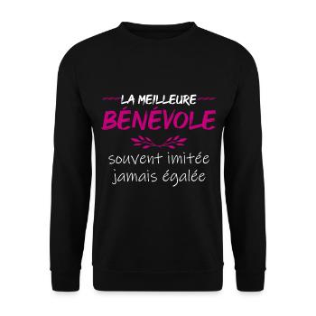 Cadeau pour bénévole | La meilleure bénévole - Sweat-shirt Unisexe - noir - Devant - Alina (178cm) & Michal (187cm)