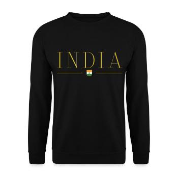 Ich liebe Indien, Stil Design T-Shirt - Unisex Pullover - Schwarz - Vorne - Alina (178cm) & Michal (187cm)