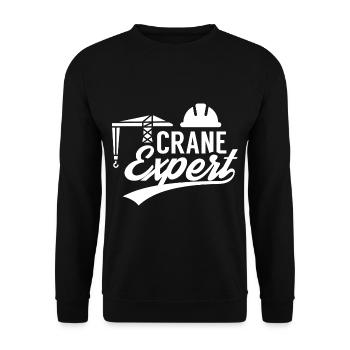 Kran Experte Krane Kranführer Kranfahrer - Unisex Pullover - Schwarz - Vorne - Alina (178cm) & Michal (187cm)