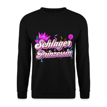 Schlager Prinzessin Schlagerfan Krone - Unisex Pullover - Schwarz - Vorne - Alina (178cm) & Michal (187cm)