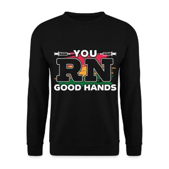 Black History Black Pride Nurse Africa - Unisex Sweatshirt - black - Front - Alina (178cm) & Michal (187cm)