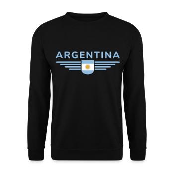 Argentinien Outfit Kleidung T-Shirt Design - Unisex Pullover - Schwarz - Vorne - Alina (178cm) & Michal (187cm)
