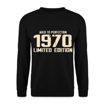 1970 Edition limitée 1970 Anniversaire 1970 Rétro - Sweat-shirt Unisexe - noir - Devant - Alina (178cm) & Michal (187cm)