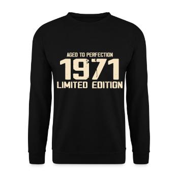 1971 Limited edition 1971 Geburtstag 1971 Retro - Unisex Pullover - Schwarz - Vorne - Alina (178cm) & Michal (187cm)