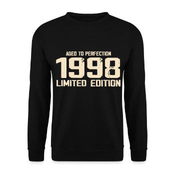 1998 Limited edition 1998 Geburtstag 1998 Retro - Unisex Pullover - Schwarz - Vorne - Alina (178cm) & Michal (187cm)