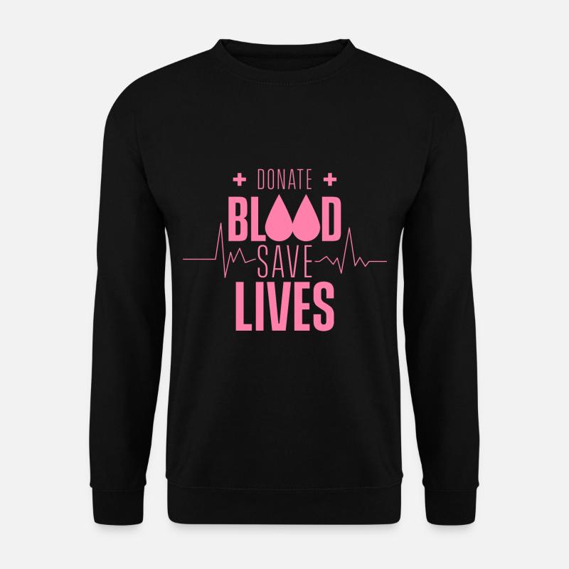 Spende Blut Rette Leben Blutspende Blutspender - Unisex Pullover - Schwarz