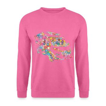 Camping-car fleuri romantique - Sweat-shirt Unisexe - rose - Devant