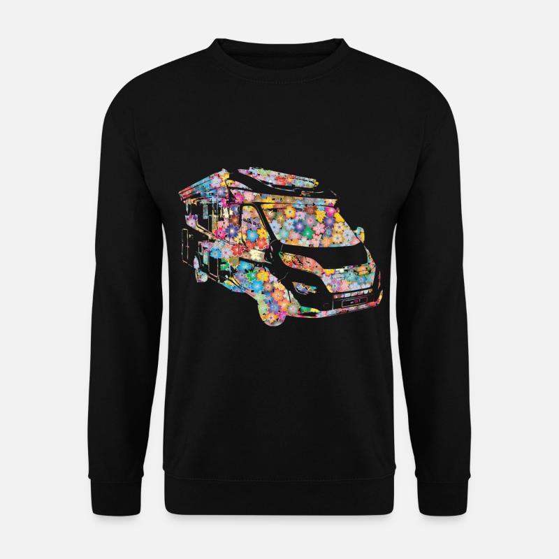 Camping-car fleuri romantique - Sweat-shirt Unisexe - noir