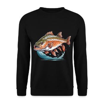 Pêche à la truite et pêche à la truite brune - Sweat-shirt Unisexe - noir - Devant - Alina (178cm) & Michal (187cm)