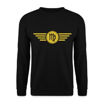 Sternzeichen Jungfrau, exklusives T-Shirt Design - Unisex Pullover - Schwarz - Vorne - Alina (178cm) & Michal (187cm)